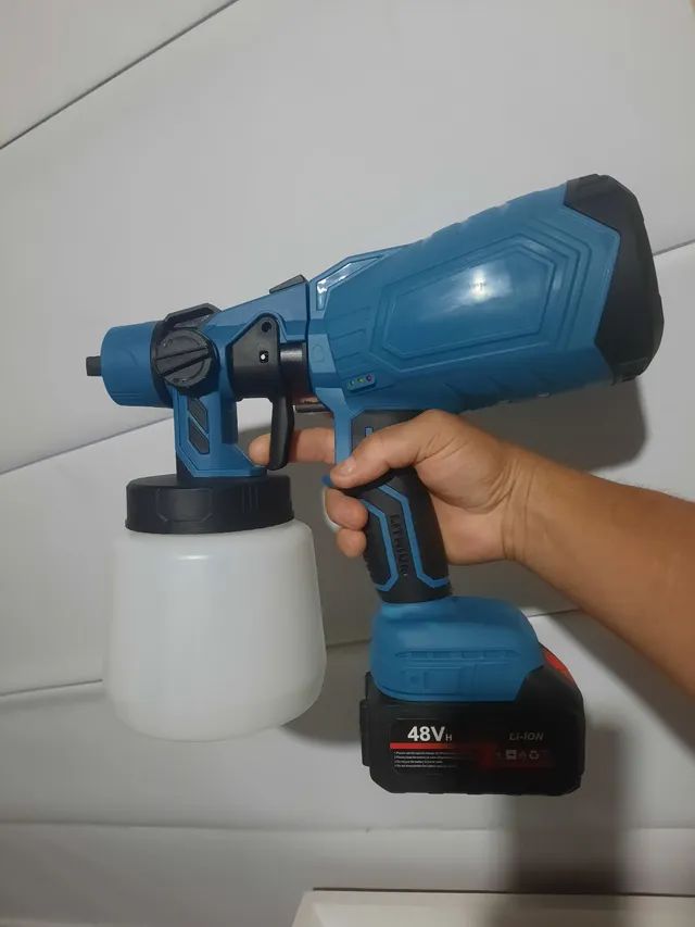 Pistola de pintura a bateria 21v profissional 