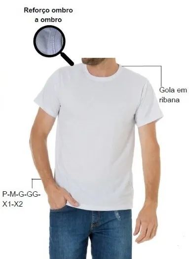 Camiseta Branca - Adulto - Juvenil - Infantil - Foto 2
