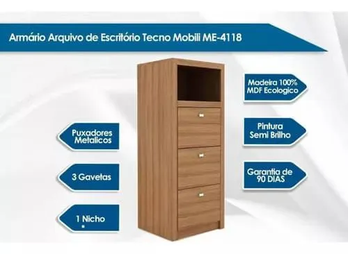 Armário Arquivo de Escritório Tecno Mobili ME-4118