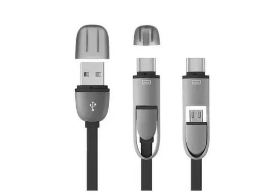 Cabo Type C E Micro Usb 1,5M Preto Multilaser 2 Em 1 Com Adaptador v8 1 Ano Garantia Nf - Foto 2