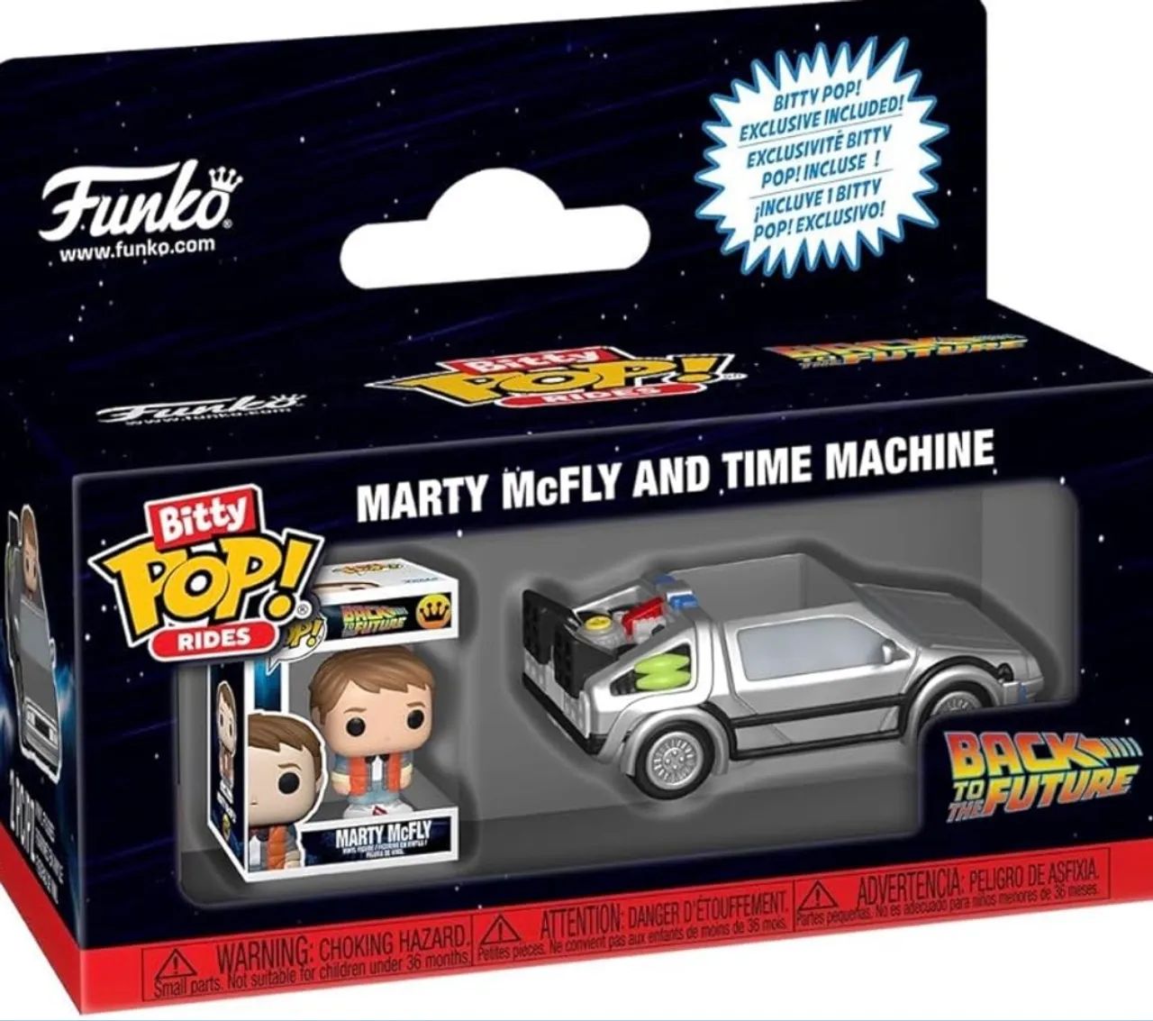 Funko, Funko Pop Bitty Pop Back To Future Marty Mcfly and Machine