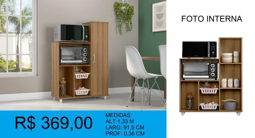 Fruteira com microondas e forno - Entrega e montagem Gratis  - Foto 2