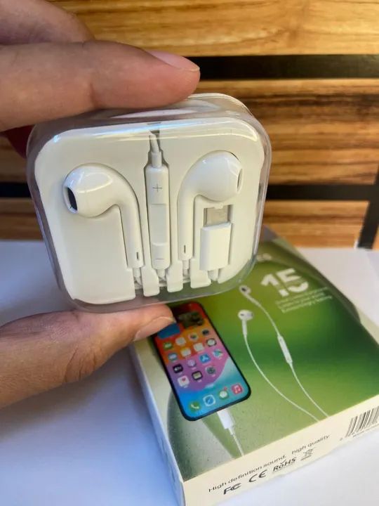 FONE DE OUVIDO BLUETOOTH COM FIO PARA IPHONE USB-C  - Foto 3