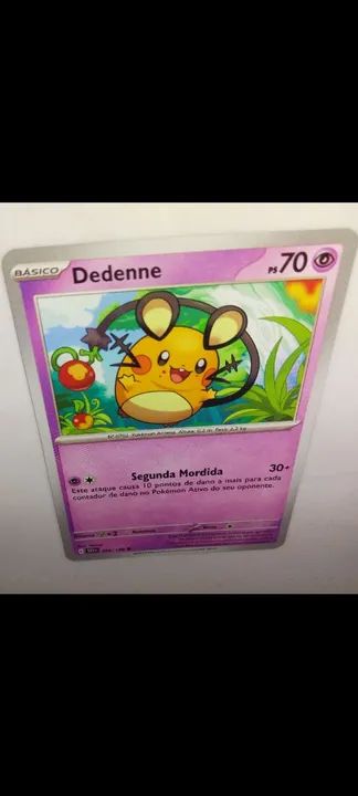 Carta pokémon dedenne original bem conservada 