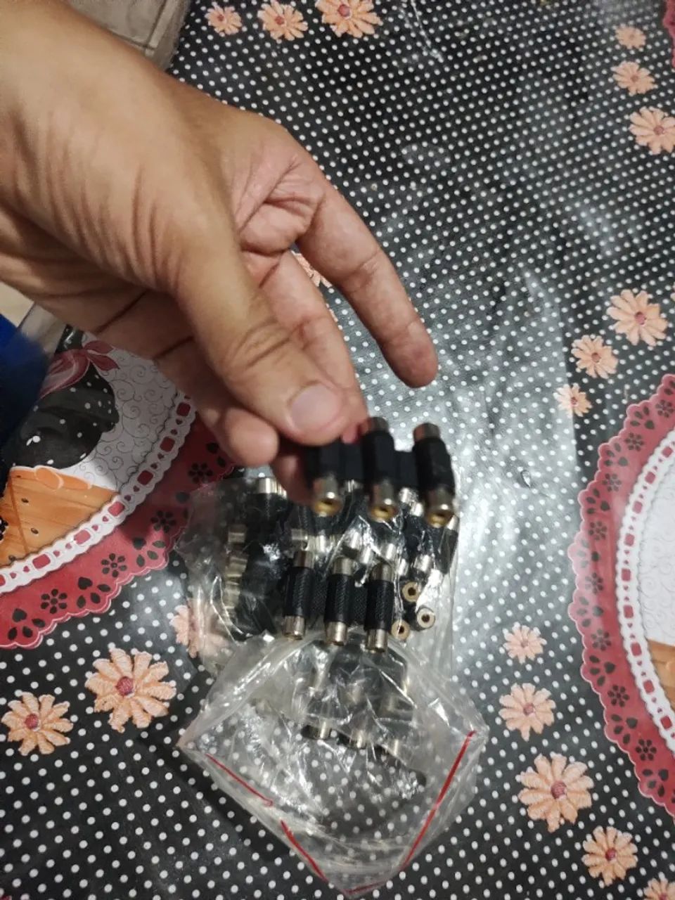 emenda tripla rca Conector Adaptador Av Cabo Áudio E Vídeo - Foto 4