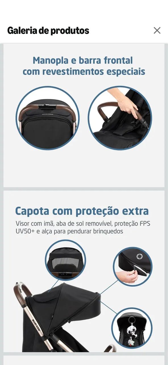 Carrinho e bebê conforto max cozi Eva  - Foto 2