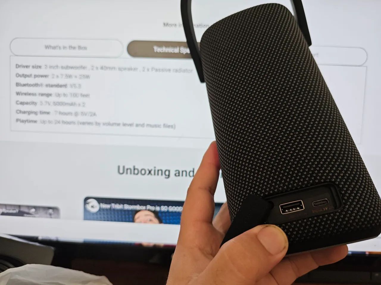 Caixa de Som Bluetooth Tribit StormBox Pro - Som 360 graus - Foto 5