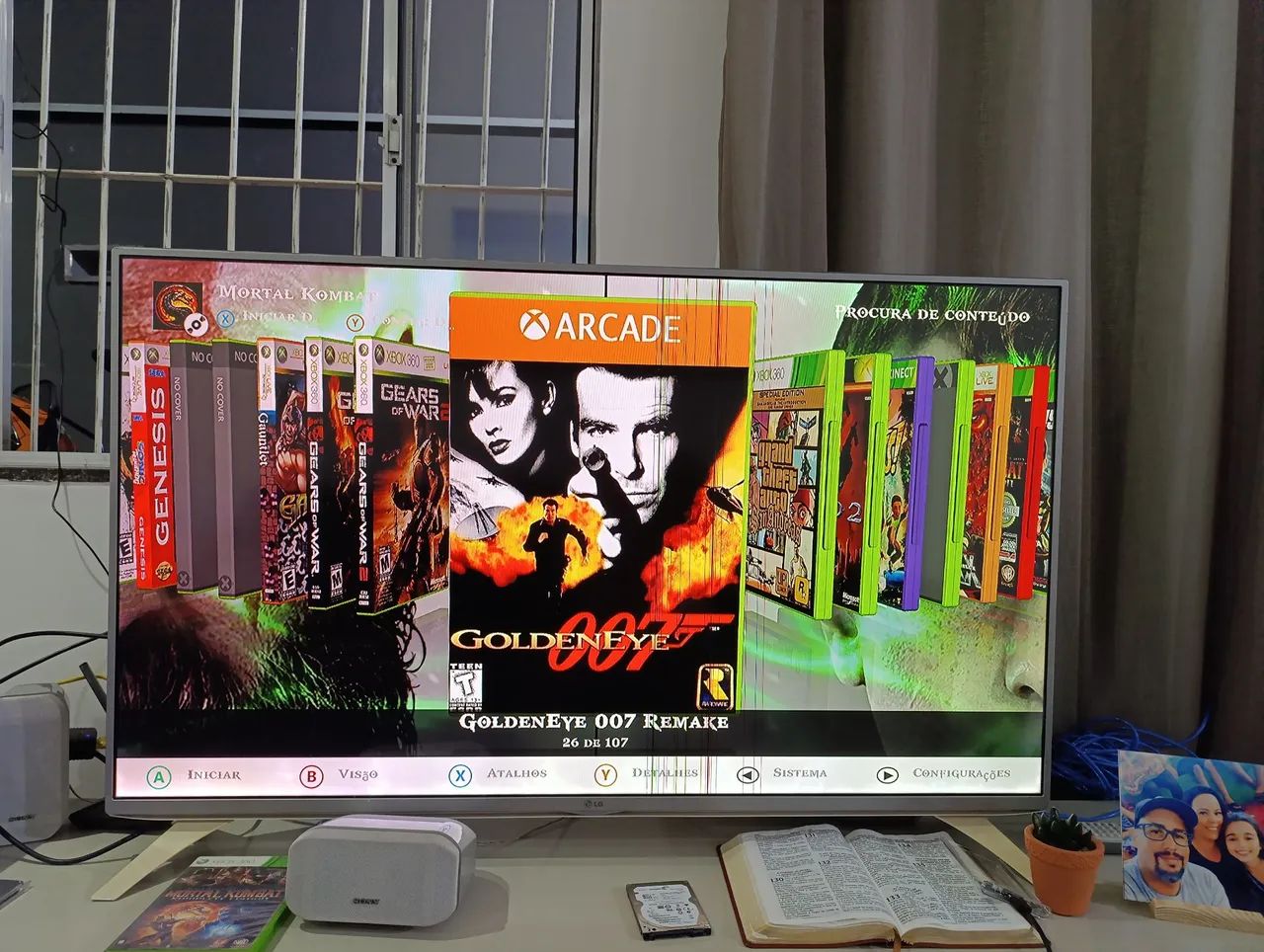 Xbox 360 com HD externo e controle - Foto 3