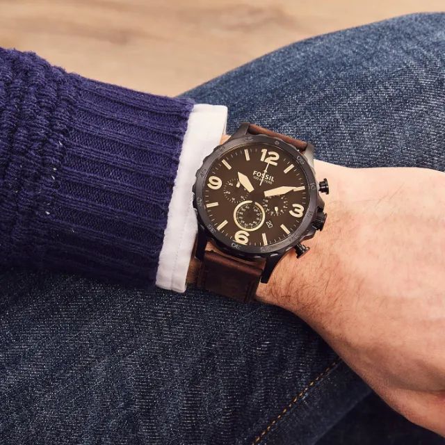 Relógio Fossil Masculino JR-1487 Oversized Black - Original com Nota. - Foto 4