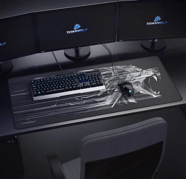 Mousepad Gaming Grande, Impressão HD, Borracha Natural