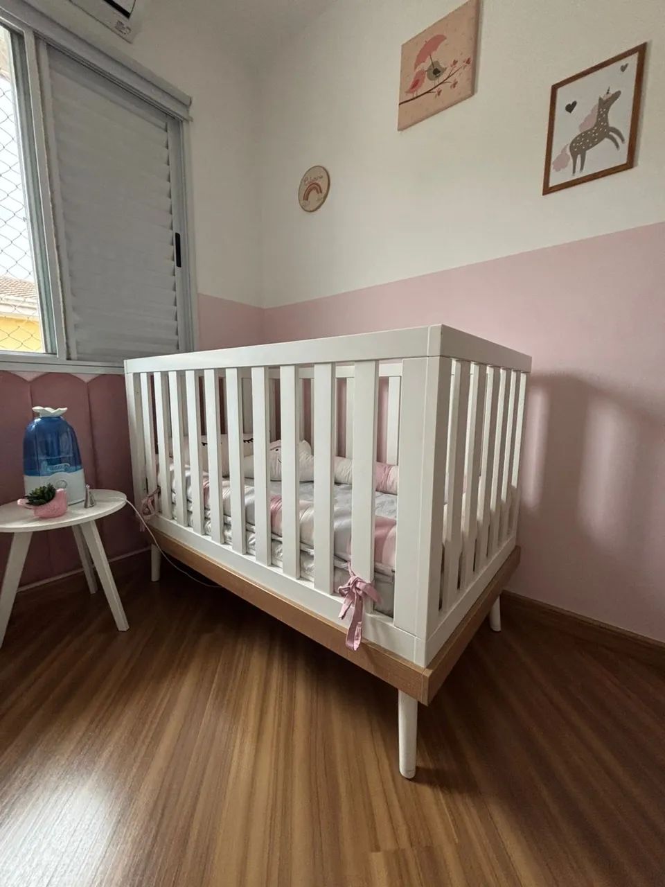 Berço 2 em 1 Somniare em laca branca e peroba - Usado  - Foto 2
