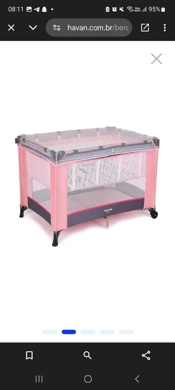 Berço Portátil Rosa Voyage