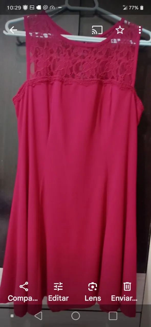 Vestido social com renda finíssima 