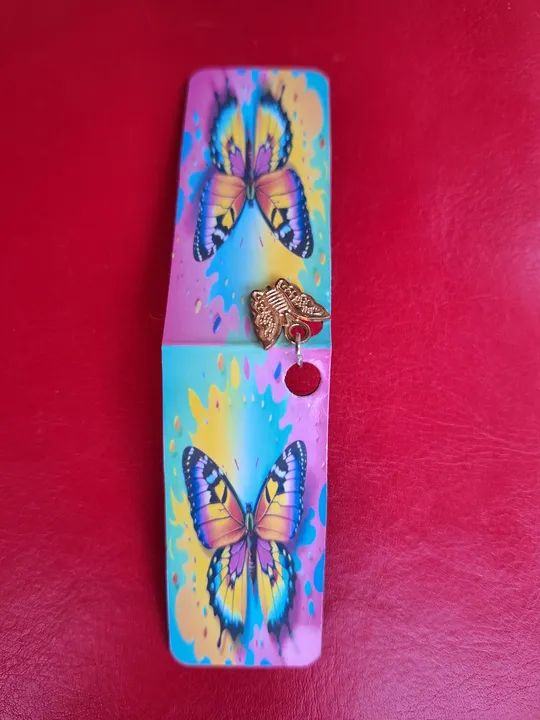 Marcador de página Magnético de borboleta com pingente - Foto 3