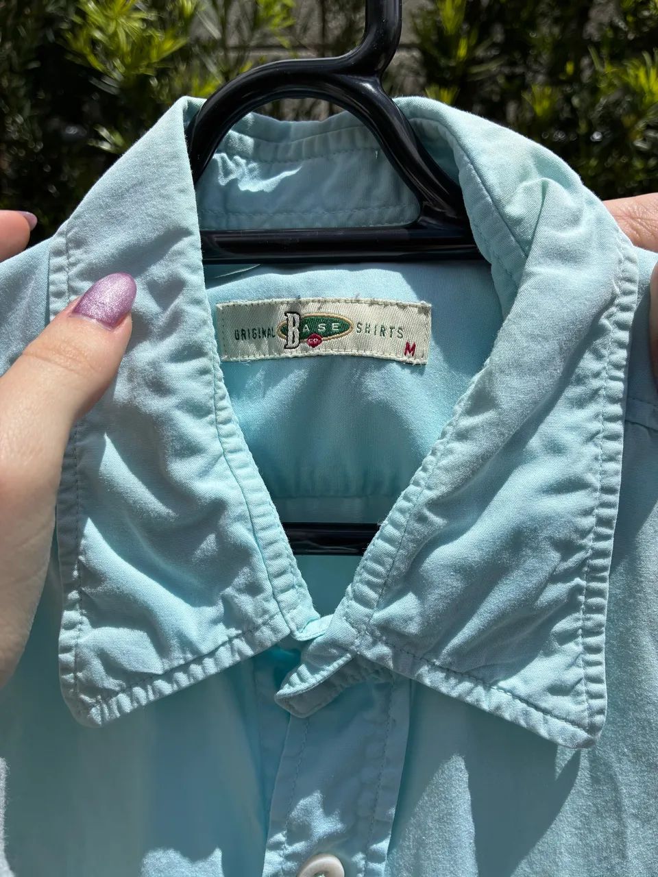 Camisa masculina azul marca Base  - Foto 3