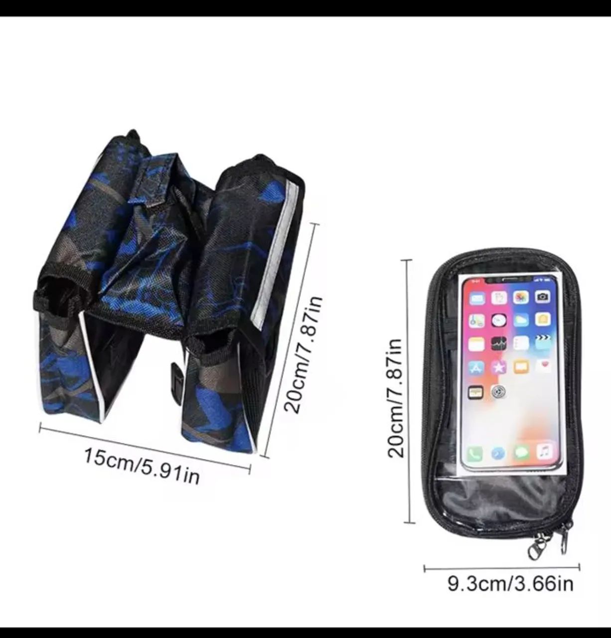 Bolsa de guidão para bicicleta com compartimento para celular - Foto 2