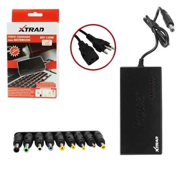  Carregador de Notebook Universal Xtrad MY-120W com 09 Conectores - WZetta - Foto 3
