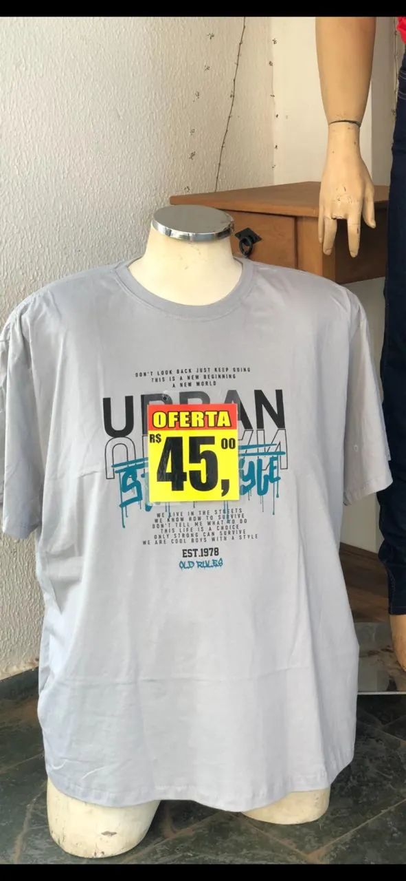 CAMISAS, CAMISETAS E CALÇAS TAMANHO GRANDE, em liquidação TOTAL
