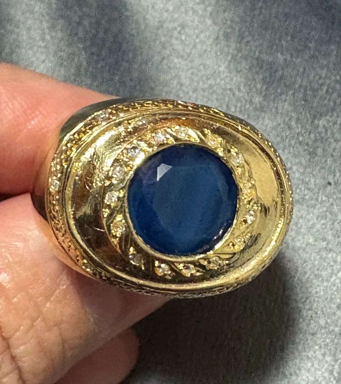 Anel ouro 18k grande olho grego - Foto 3