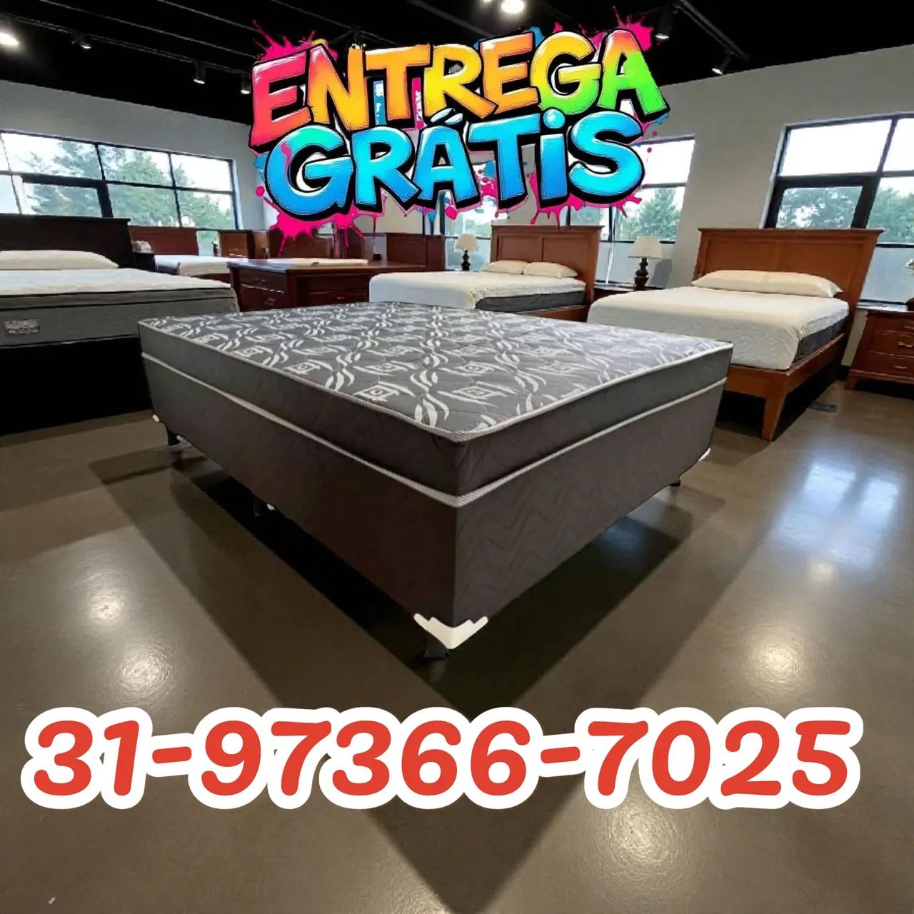 NOVAS / ENTREGA GRÁTIS / CAMA BOX CASAL COM COLCHÃO D33 FIXO 