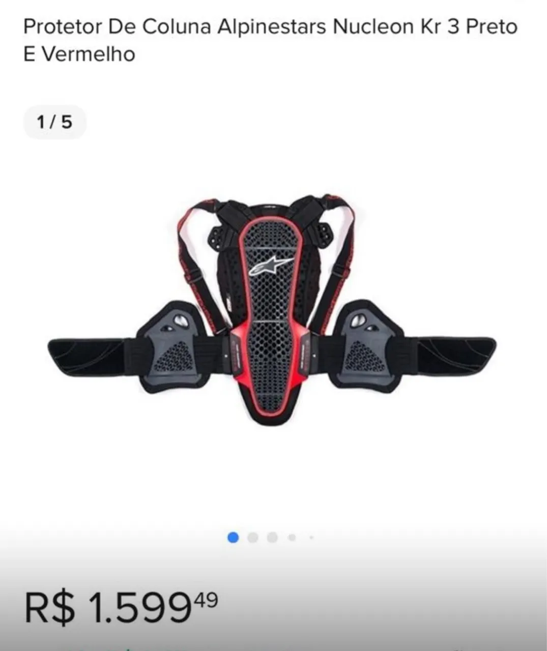 Protetor de coluna alpinestar novo 
