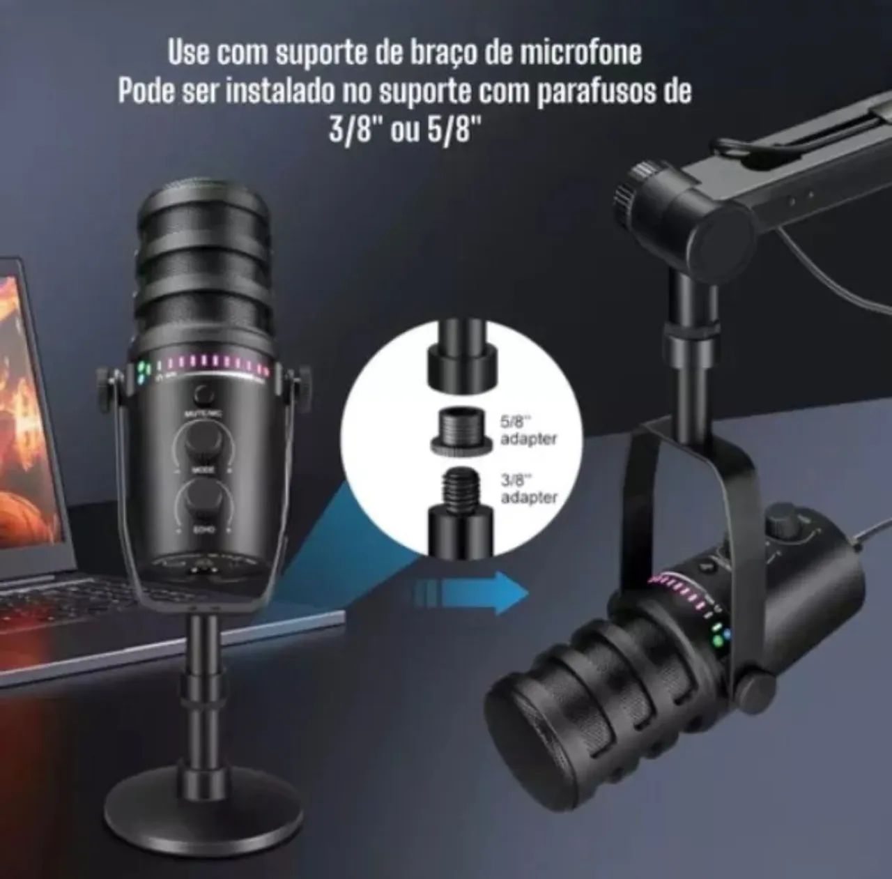 Microfone condensador MT-1080R gravação para lives Tomate - Foto 5