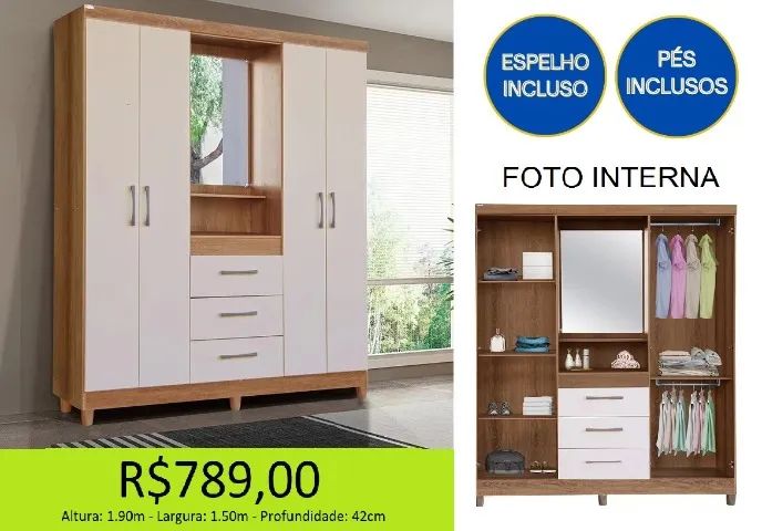 Guarda roupa - parcelamos sem juros 