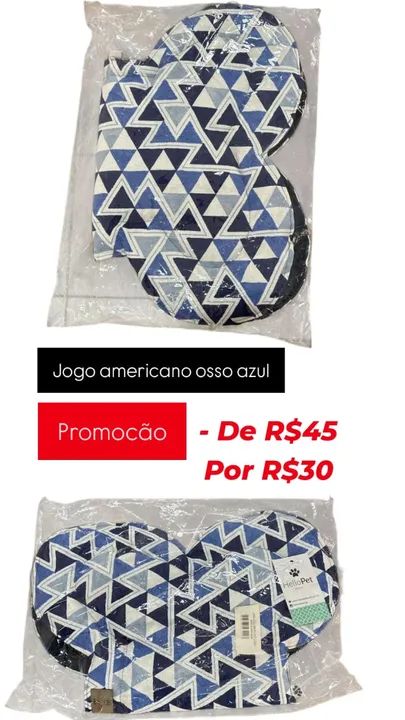 Jogo Americano Osso - Azul