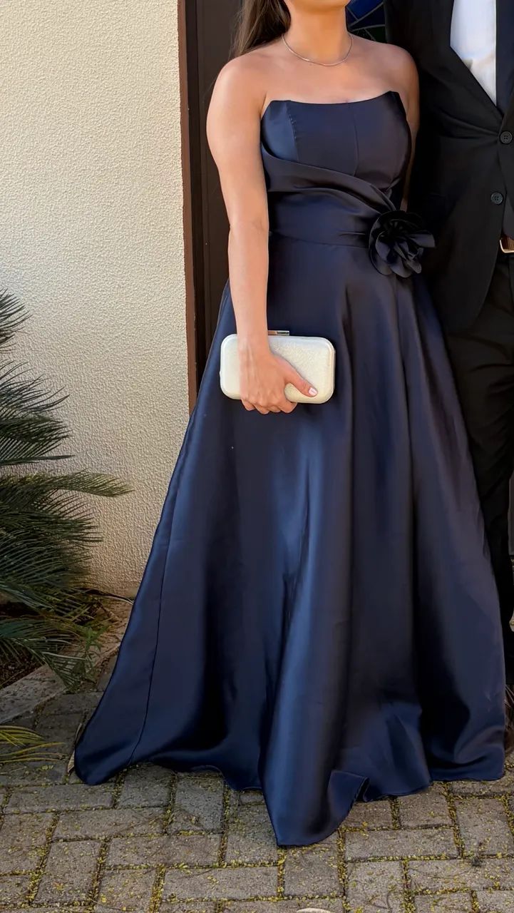 Vestido de festa azul marinho - Foto 3