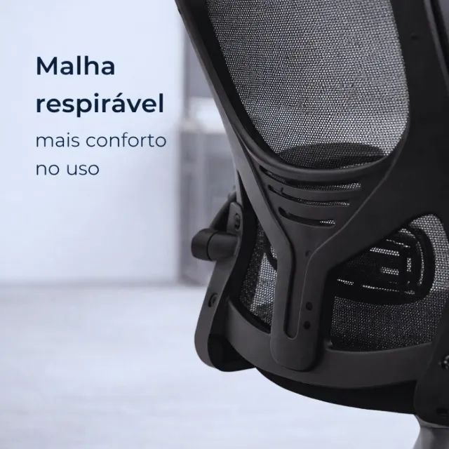 Cadeira Ergonômica de Escritório Giratória Malha Mesh Respirável - Foto 5