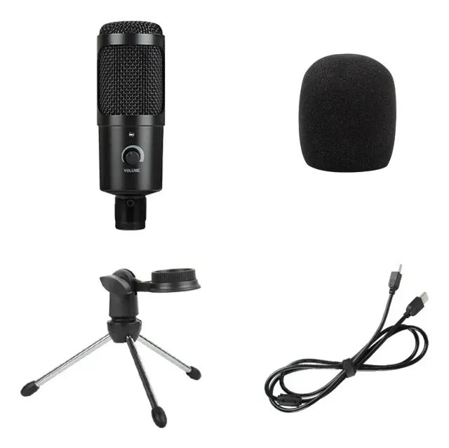 Kit de Microfone USB E105, Microfone Condensador Supercardióide com Tripe - Foto 3