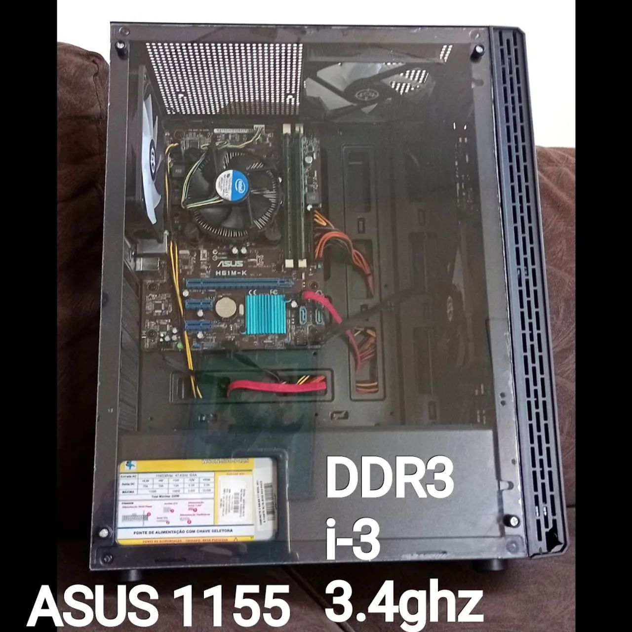 PC GAMER CPU DDR3 ASUS 1155 i-3 3.4ghz 4gbram Intel HD Graphics integrado 2gb Vídeo. - Foto 4