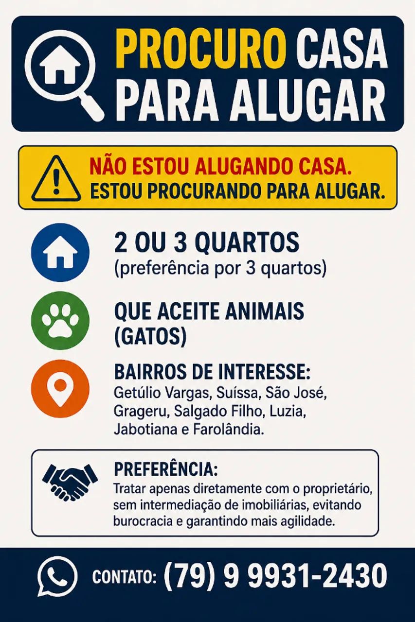 Casa para alugar 2 ou 3 quartos em Aracaju