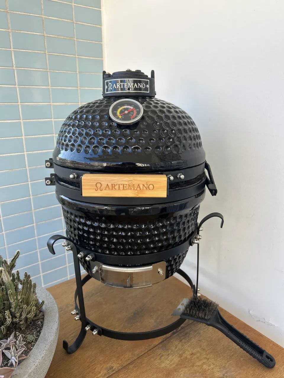 Churrasqueira Kamado Preta Artemano Mini 13 Polegadas - Foto 2