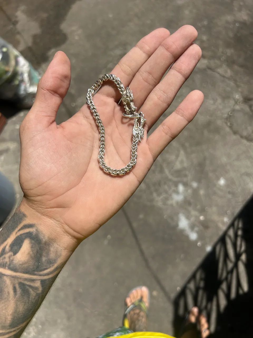 Pulseira de Prata Cabeça de Dragão 