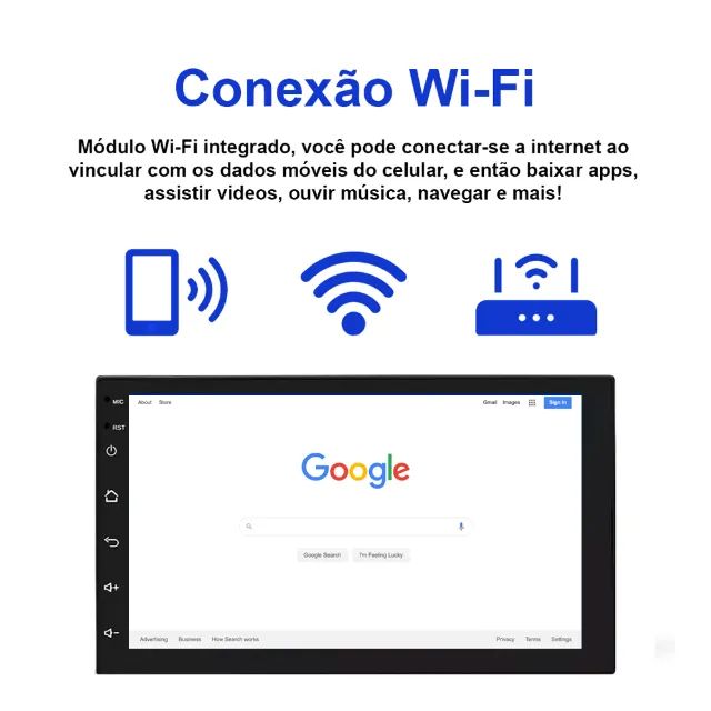 Central Multimídia Universal Android 15 Gps Maps Waze Espelhamento  - Foto 4