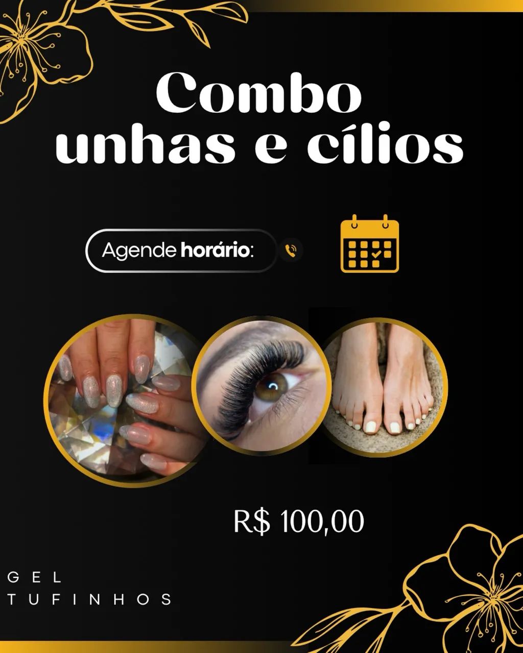Combo cílios e unhas