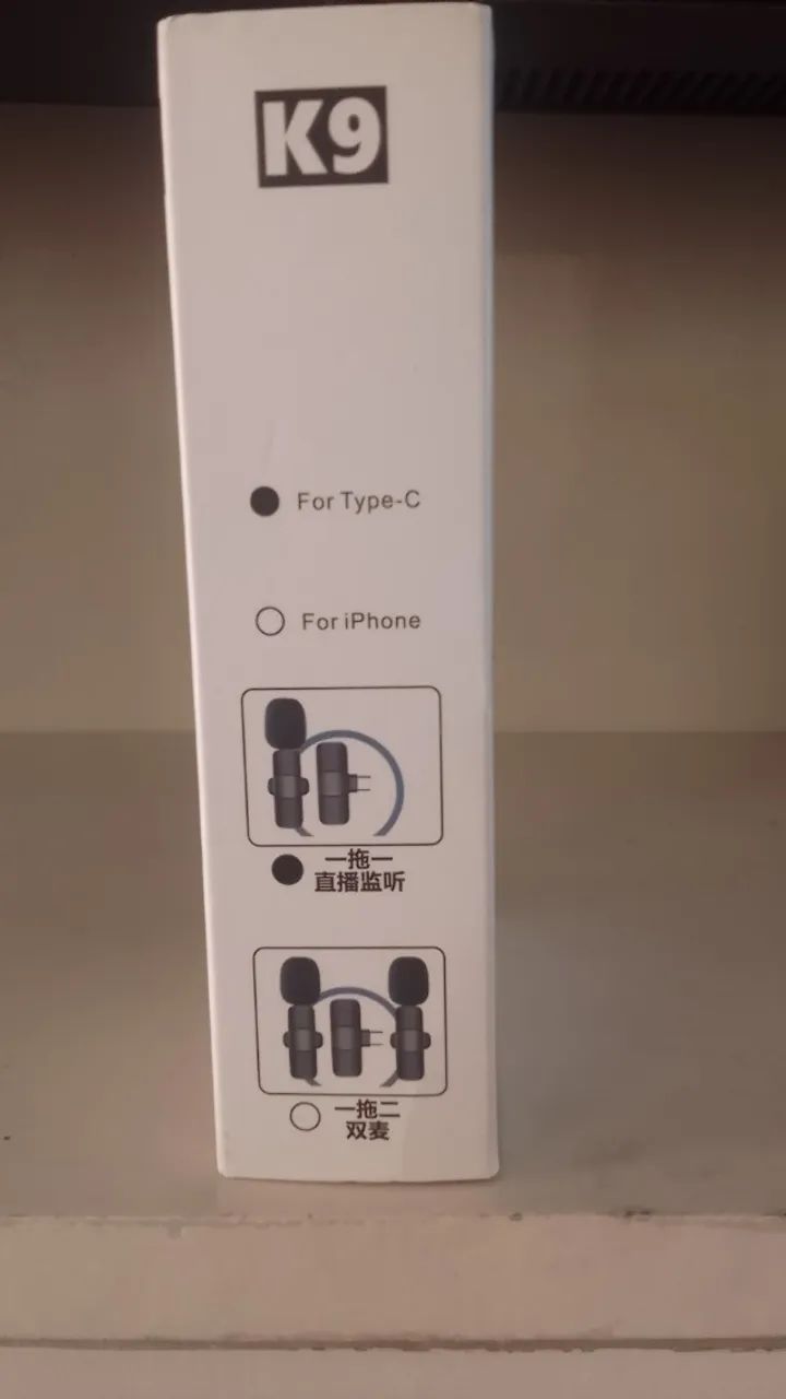 microfone sem fio K9 para celular tipo c ou iphone - Foto 3