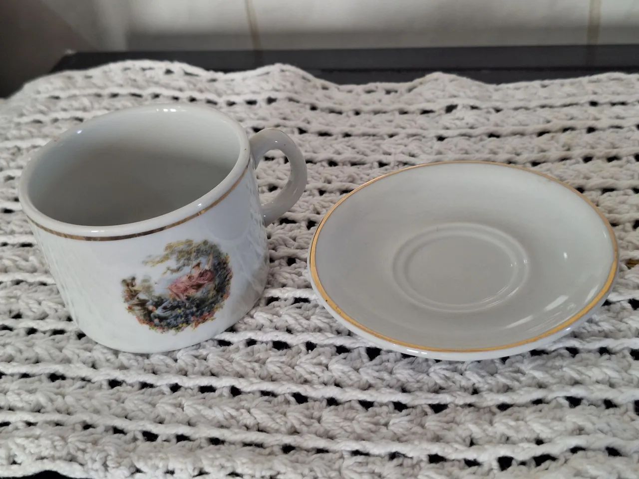 Xícara avulsa com Pires Vintage Romântico - Foto 3