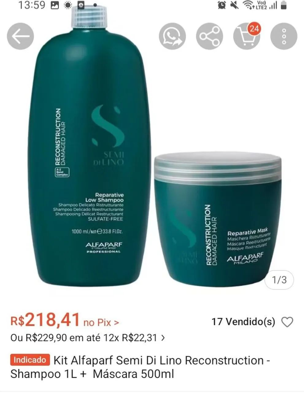 ALFAPARF shampoo e máscara  - Foto 3