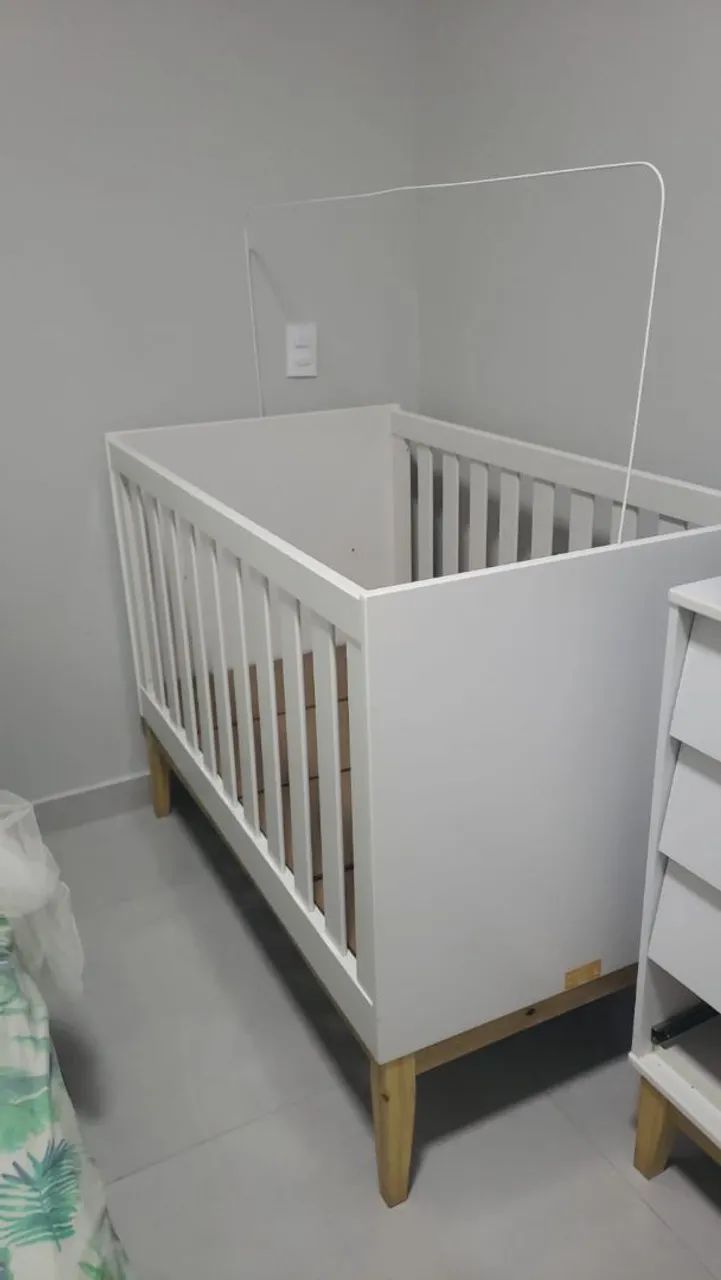 Kit quarto bebê/infantil Noah classic branco - Marca reller (guarda-roupa, berço e cômoda) - Foto 4