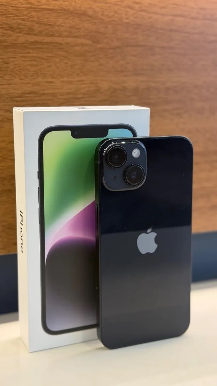 iPhone 14 | ミッドナイト iPhone 14 Midnight 128GB, Seminovo muito bem conservado, 86