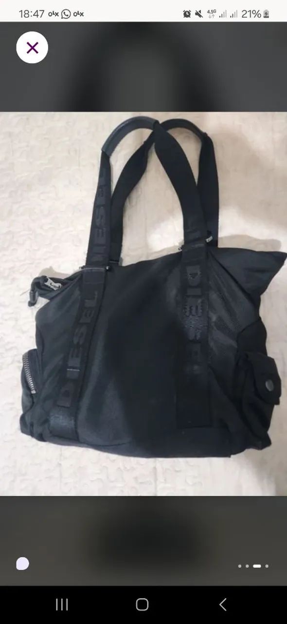 Bolsa de ombro Diesel  y2k preta - Foto 3