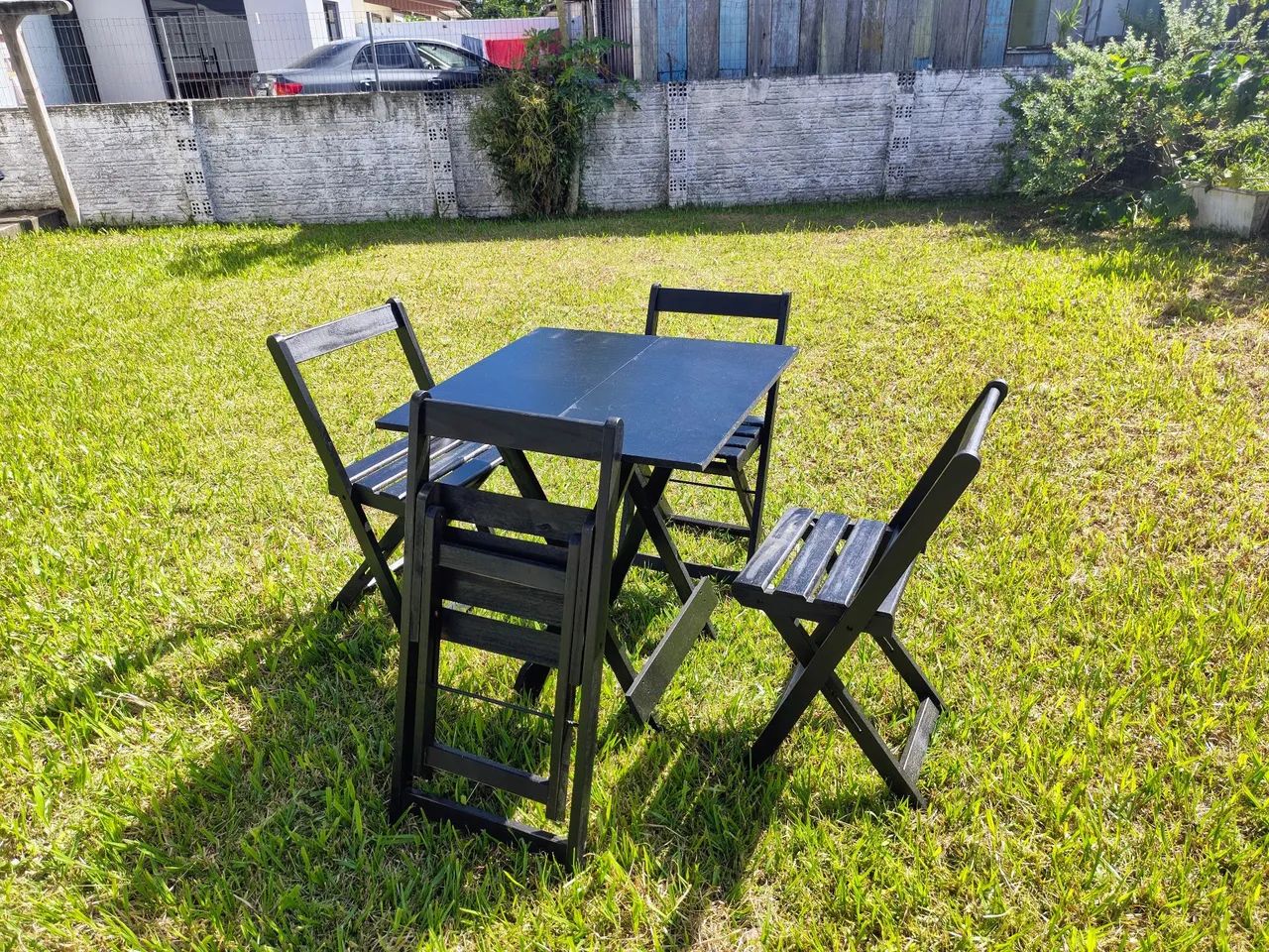Kit 70x70 + 4 cadeiras Preto ou Imbuia  - Foto 2