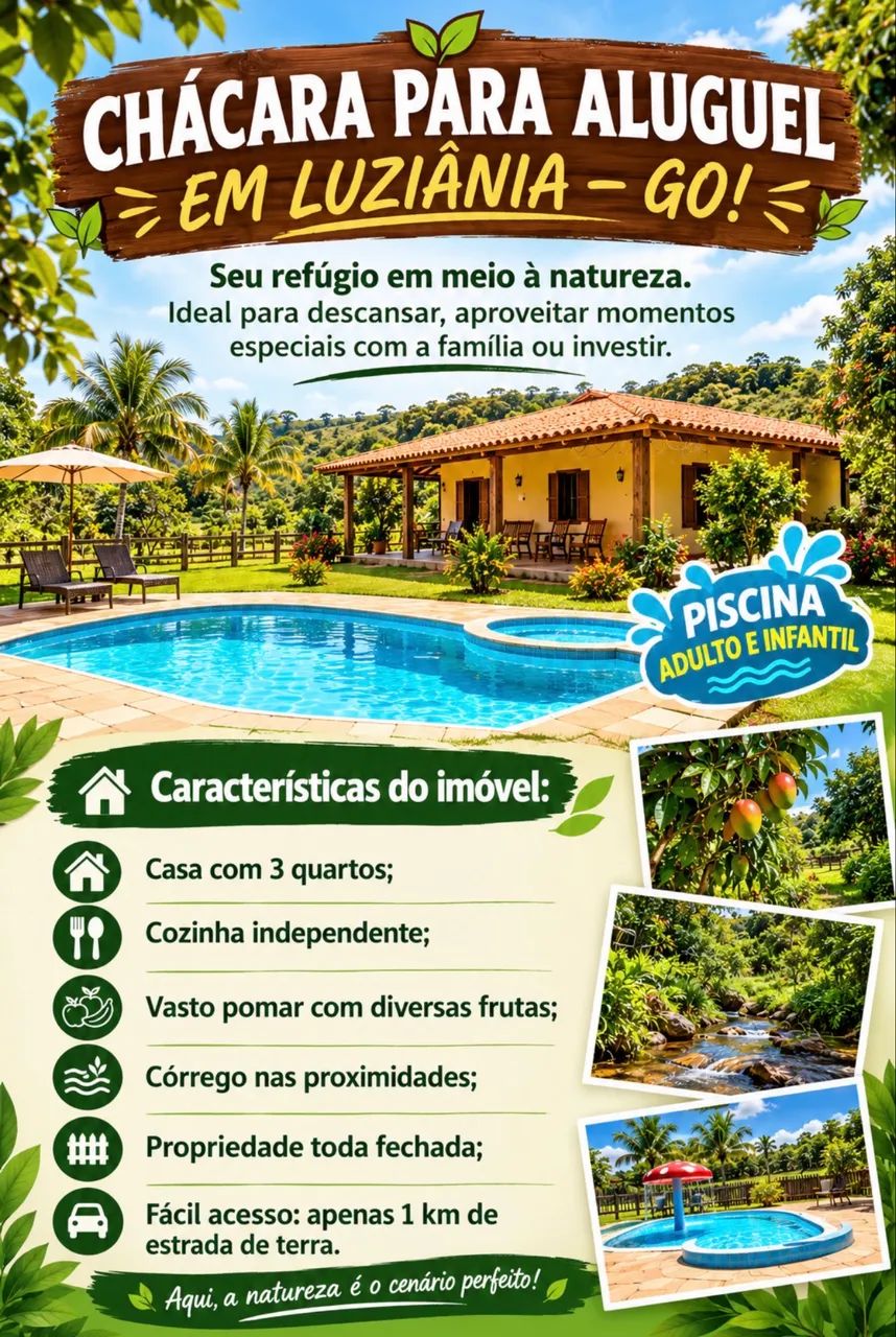 Linda chácara para alugar 