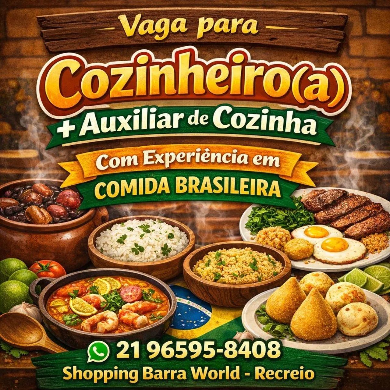 Cozinheiro, auxiliar de coz e saladeiro
