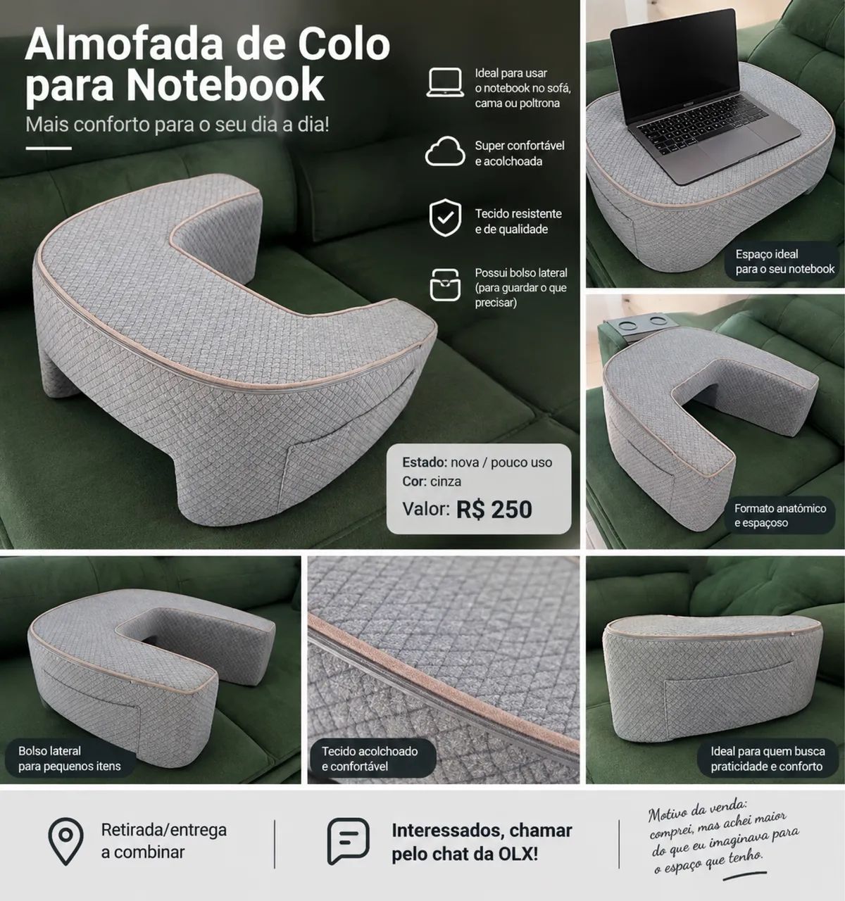 Almofada de colo para Notebook 