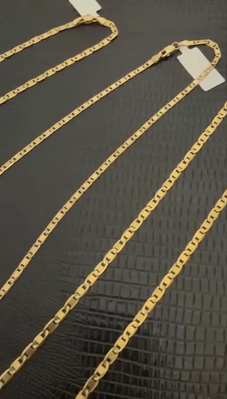 Corrente Italiana Piastrine Diamantada em Ouro 18k (NOVA)  Peso Aproximado 11.5 Gramas    - Foto 4