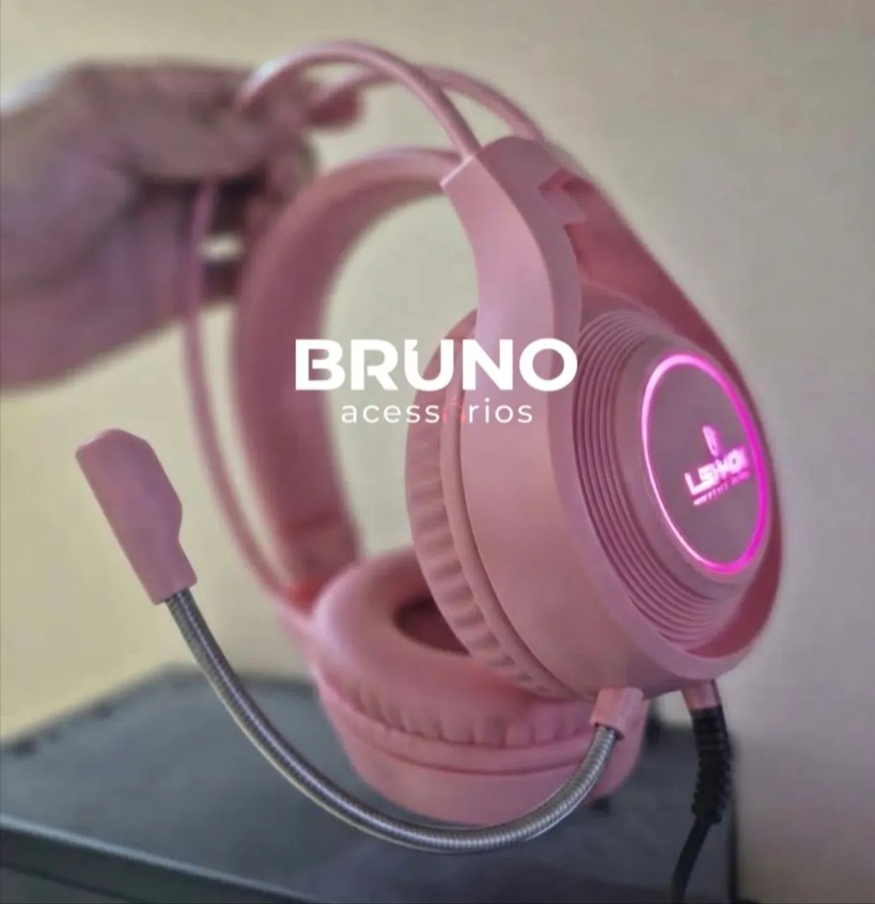 Headset Gamer lehmox led confortável com microfone 