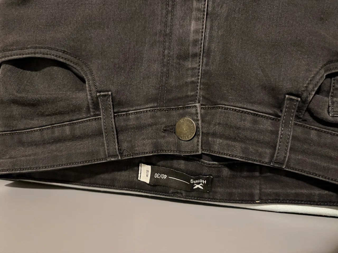 Calça Jeans Hering Preta Slim - Foto 2
